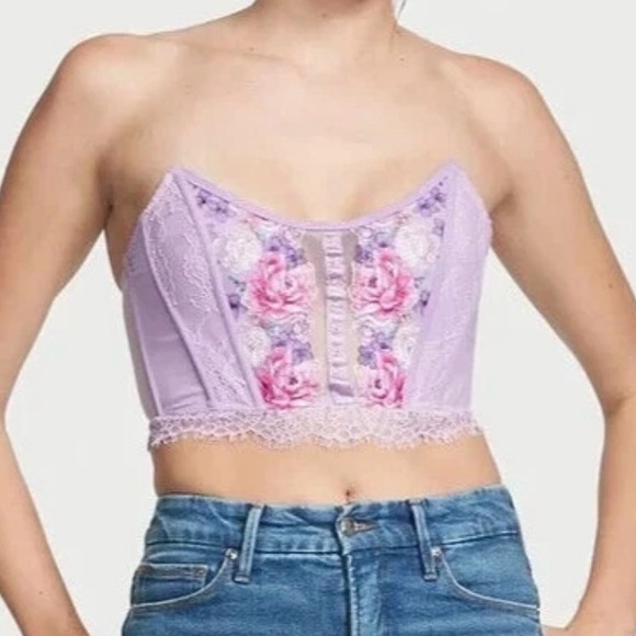 Victoria's Secret Dream Angels Floral Embroidery Strapless Corset Top - Picture 4 of 4